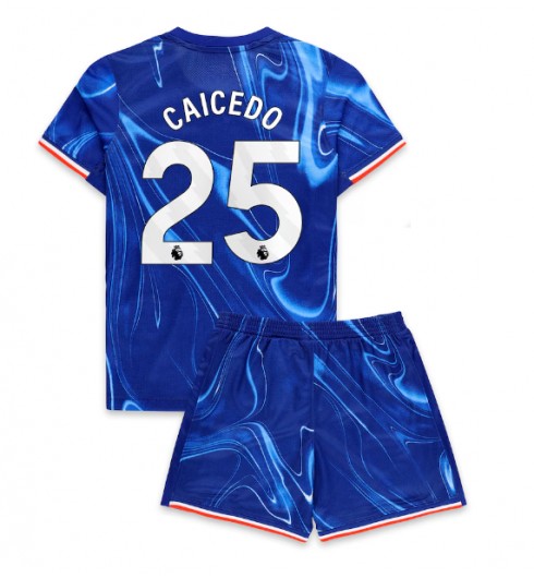 Kinder Fußballtrikots Set Chelsea Heimtrikot 2024-25 Moises Caicedo 25