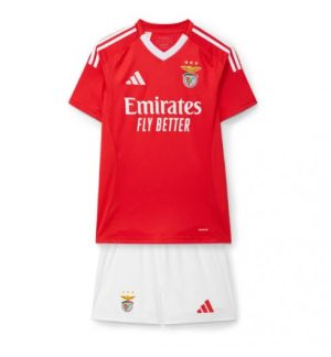 Kinderheim Trikot Benfica Heimtrikot 2024-25 rot Kurzarm + weiß Kurze Hosen