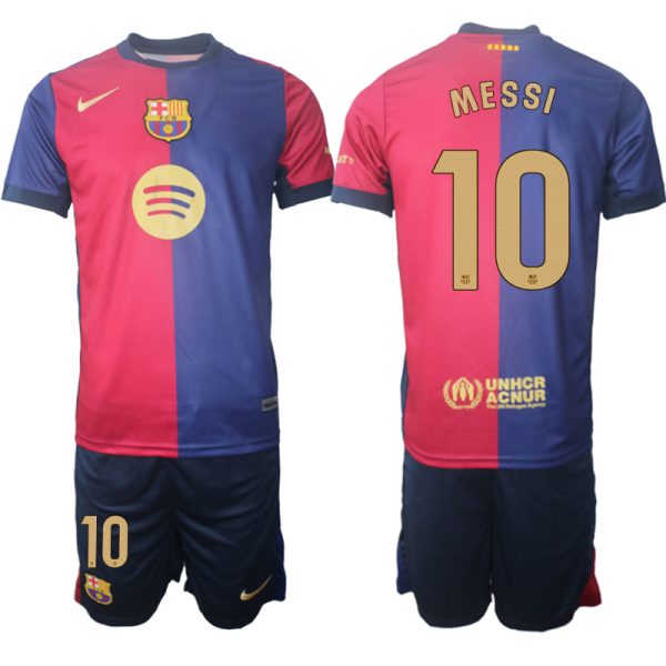 Billige Fussballtrikots FC Barcelona 2024-25 Heimtrikot trikotsatz Lionel Messi 10