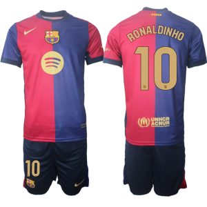 Billige Fussballtrikots FC Barcelona 2024-25 Heimtrikot trikotsatz Ronaldinho 10