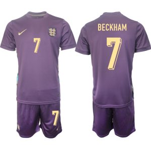 England Auswärtstrikot EM 2024 Kurzarm + Kurze Hosen David Beckham 7