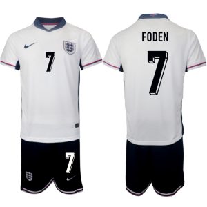 England Heimtrikot EM 2024 Fußballtrikot Herren Set Phil Foden 7