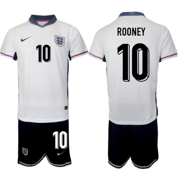 England Heimtrikot EM 2024 Kurzarm + Kurze Hosen Wayne Rooney 10