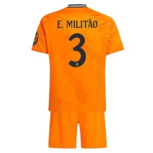 Fußballtrikot Kinder Real Madrid 2024-25 Auswärtstrikot orange trikotsatz Eder Militao 3