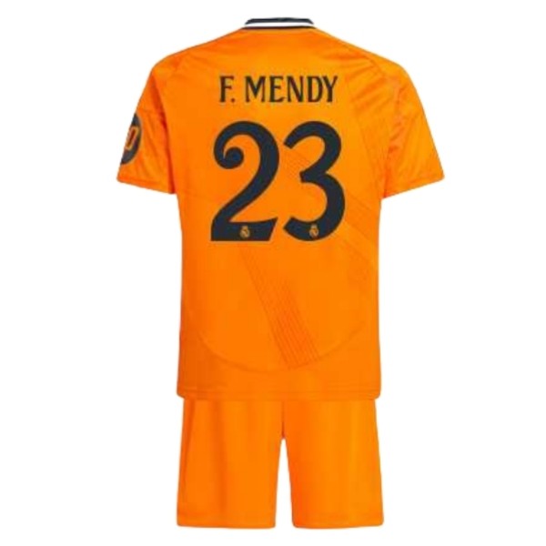 Fußballtrikot Kinder Real Madrid 2024-25 Auswärtstrikot orange trikotsatz Ferland Mendy 23