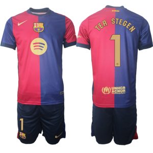 Günstig Fussballtrikots trikotsatz FC Barcelona 2024-25 Heimtrikot Marc-Andre ter Stegen 1