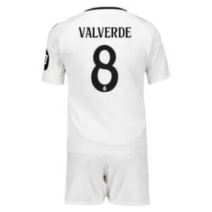 Günstige Kindertrikots Real Madrid 2024-25 Heimtrikot Federico Valverde 8