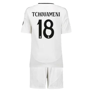 Günstige Kindertrikots Real Madrid 2024-25 Heimtrikot trikotsatz Aurelien Tchouameni 18