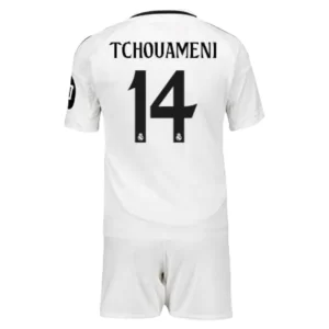 Günstige Kindertrikots Real Madrid 2024-25 Heimtrikot trikotsatz Tchouaméni 14