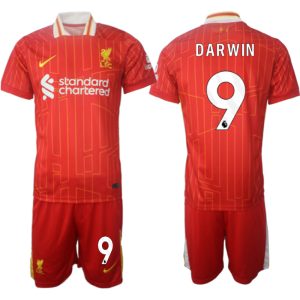 Günstige Liverpool 2024-25 Heimtrikot rot Kurzarm + Kurze Hosen Darwin Nunez 9