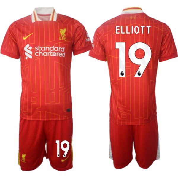 Herren Liverpool Fußballtrikots Set 2024-25 Heimtrikot Harvey Elliott 19