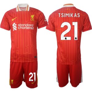 Herren Liverpool Fußballtrikots Set 2024-25 Heimtrikot Kostas Tsimikas 21