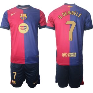 Herren Set FC Barcelona 2024-25 Heimtrikot Fußballtrikots Ousmane Dembélé 7