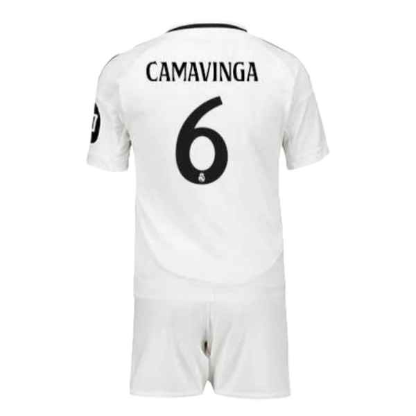 Kaufen Kinder Real Madrid 2024-25 Heimtrikot trikotsatz Eduardo Camavinga 6