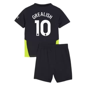 Kinder Günstig Fußballtrikot Manchester City 2024-25 Auswärts Trikotsatz Jack Grealish 10