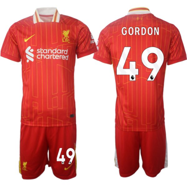 Liverpool 2024-25 Heimtrikot Günstige trikotsätze Kaide Gordon 49