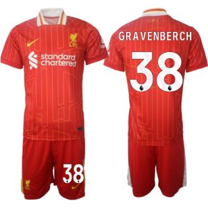 Liverpool 2024-25 Heimtrikot Günstige trikotsätze mit Aufdruck GRAVENBERCH 38