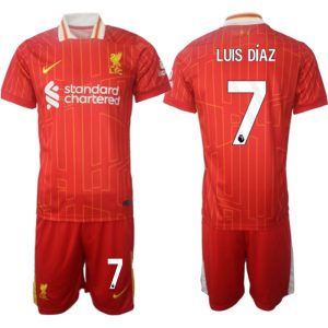 Liverpool 2024-25 Heimtrikot rot Kurzarm + Kurze Hosen Luis Díaz 7