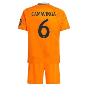 Trikotsatz Günstig Real Madrid 2024-25 Auswärtstrikot orange Eduardo Camavinga 6