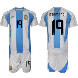 Argentinien Heimtrikot 2024-25 Fußballtrikots Set Nicolas Otamendi 19