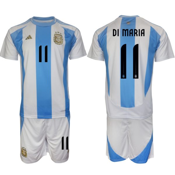 Argentinien Heimtrikot 2024-25 Kurzarm + Kurze Hosen Angel Di Maria 11