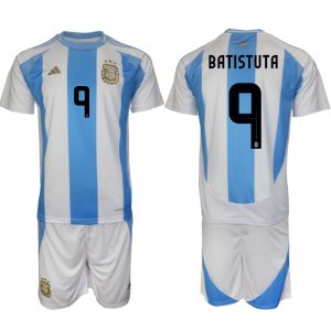 Argentinien Heimtrikot 2024-25 Kurzarm + Kurze Hosen Gabriel Batistuta 9