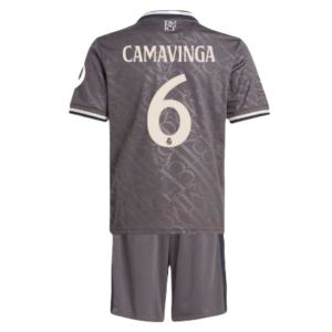 Fussballtrikots Günstig Kinder Real Madrid 2024-25 Drittes Trikot Eduardo Camavinga 6