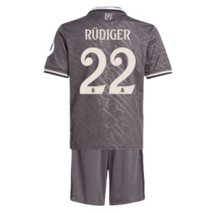 Fußballtrikots Sale Kinder Real Madrid 2024-25 Drittes Trikot Antonio Rudiger 22