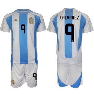 Günstige Argentinien Heimtrikot 2024-25 Fußball trikotsatz Julian Alvarez 9